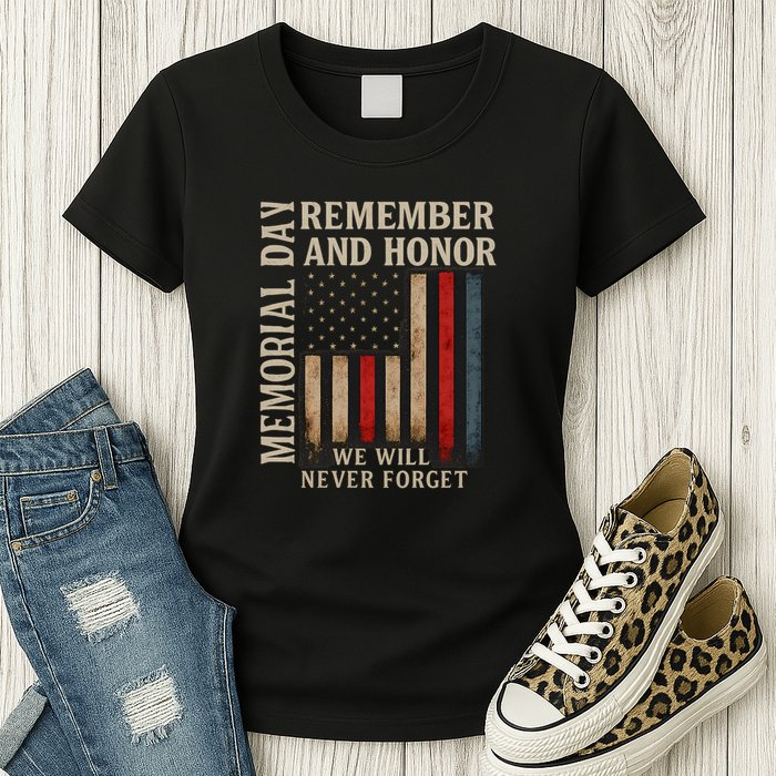 Memorial Day Remember and Honor Womens T-Shirt