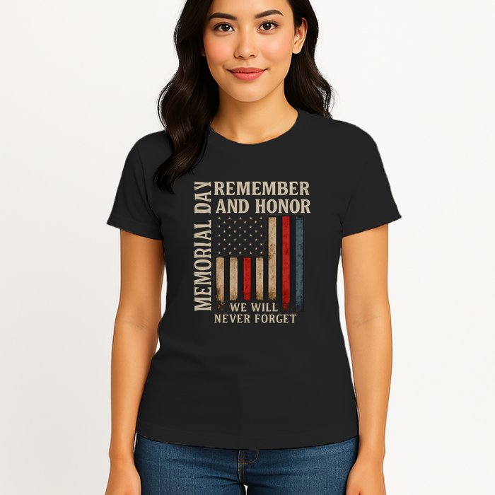 Memorial Day Remember and Honor Womens T-Shirt