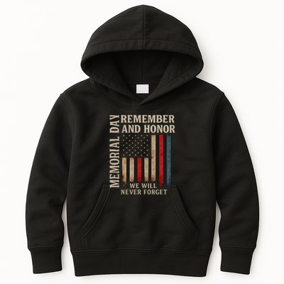 Memorial Day Remember and Honor Kids Hoodie