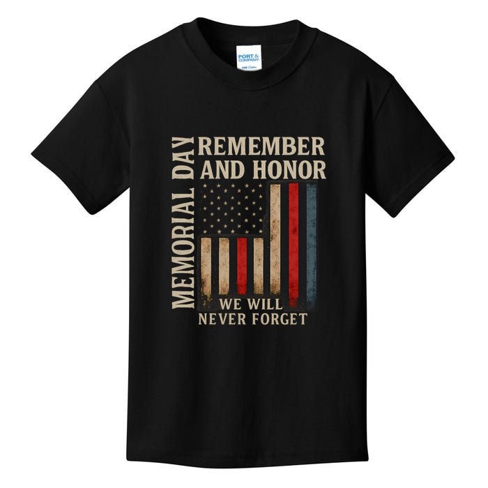 Memorial Day Remember and Honor Kids T-Shirt