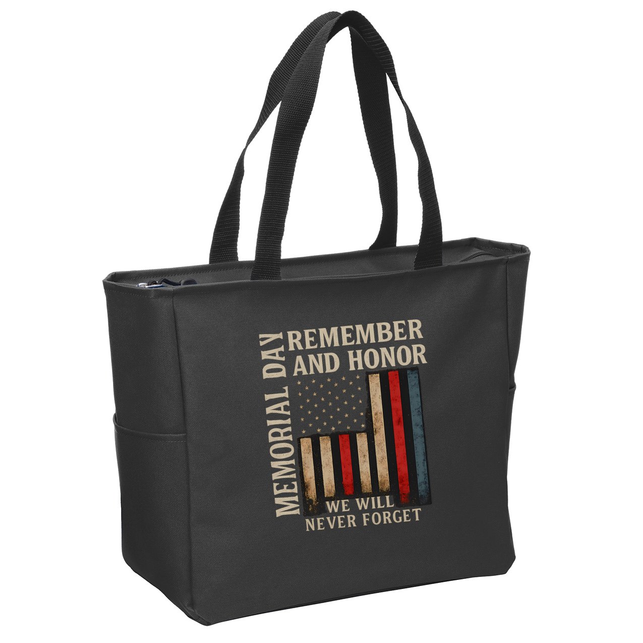 Memorial Day Remember and Honor Zip Tote Bag