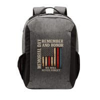 Memorial Day Remember and Honor Vector Backpack