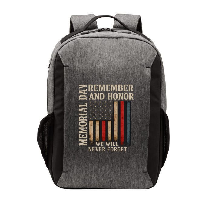 Memorial Day Remember and Honor Vector Backpack