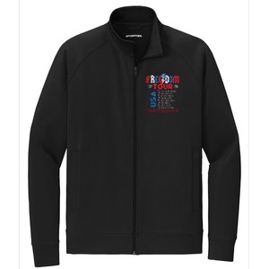 Memorial Day Retro Patriotic American Stretch Full-Zip Cadet Jacket