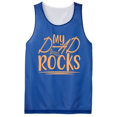 My Dad Rocks Cute Gift Mesh Reversible Basketball Jersey Tank