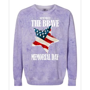 Memorial Day Remember The Brave Colorblast Crewneck Sweatshirt