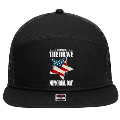 Memorial Day Remember The Brave 7 Panel Mesh Trucker Snapback Hat