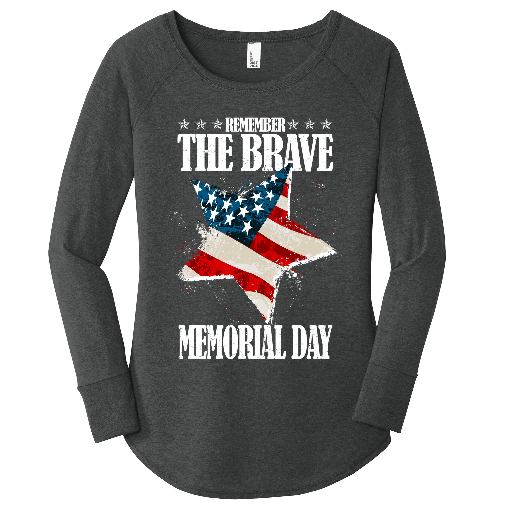 Memorial Day Remember The Brave Women's Perfect Tri Tunic Long Sleeve Shirt