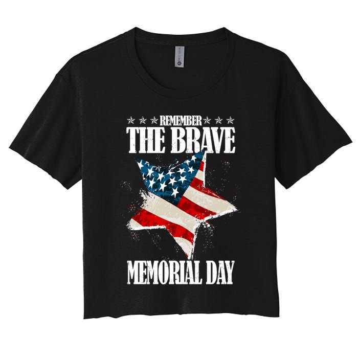 Memorial Day Remember The Brave Women's Crop Top Tee