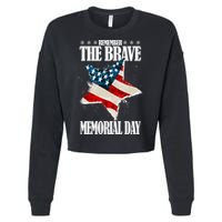 Memorial Day Remember The Brave Cropped Pullover Crew