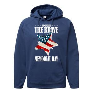 Memorial Day Remember The Brave Performance Fleece Hoodie