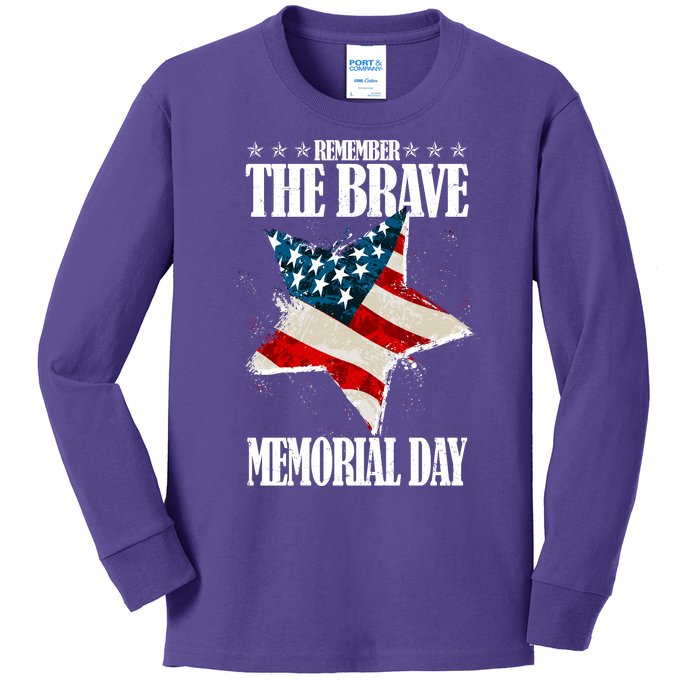 Memorial Day Remember The Brave Kids Long Sleeve Shirt