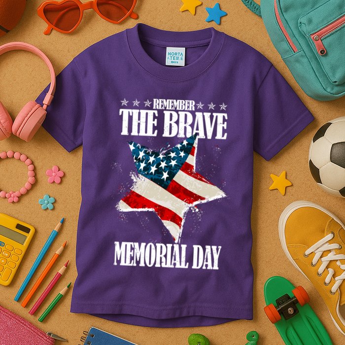 Memorial Day Remember The Brave Kids T-Shirt