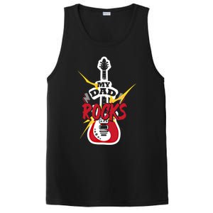 My Dad Rocks Bass Guitar Player Daddy Fathers Day Gift PosiCharge Competitor Tank