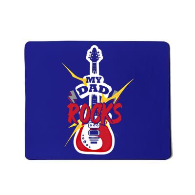 My Dad Rocks Bass Guitar Player Daddy Fathers Day Gift Mousepad