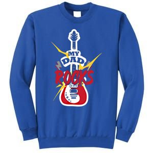 My Dad Rocks Bass Guitar Player Daddy Fathers Day Gift Tall Sweatshirt