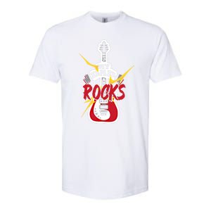 My Dad Rocks Bass Guitar Player Daddy Fathers Day Gift Softstyle CVC T-Shirt