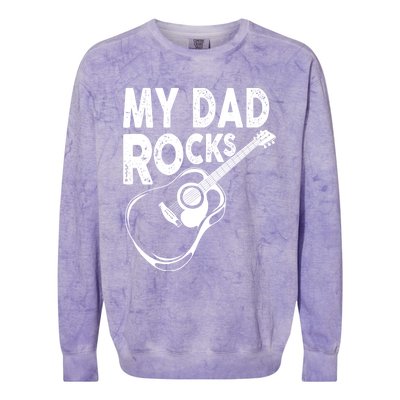 My Dad Rocks/ Father Day Quote Saying Cool Gift Colorblast Crewneck Sweatshirt