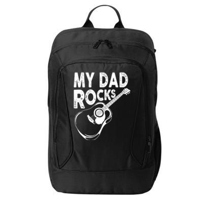 My Dad Rocks/ Father Day Quote Saying Cool Gift City Backpack