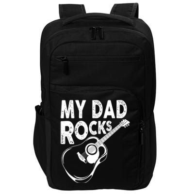 My Dad Rocks/ Father Day Quote Saying Cool Gift Impact Tech Backpack