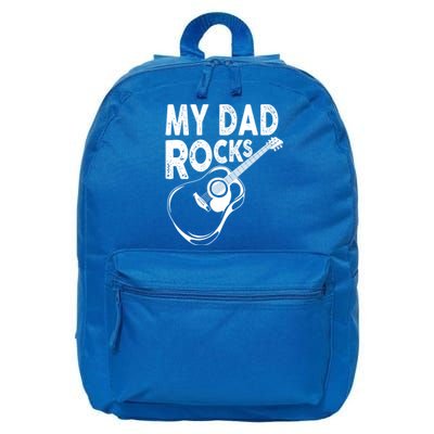 My Dad Rocks/ Father Day Quote Saying Cool Gift 16 in Basic Backpack