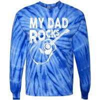 My Dad Rocks/ Father Day Quote Saying Cool Gift Tie-Dye Long Sleeve Shirt