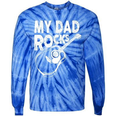 My Dad Rocks/ Father Day Quote Saying Cool Gift Tie-Dye Long Sleeve Shirt