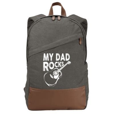 My Dad Rocks/ Father Day Quote Saying Cool Gift Cotton Canvas Backpack