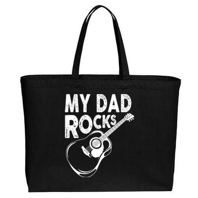 My Dad Rocks/ Father Day Quote Saying Cool Gift Cotton Canvas Jumbo Tote