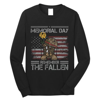 Memorial Day Remember The Fallen Veteran Military Vintage Long Sleeve Shirt