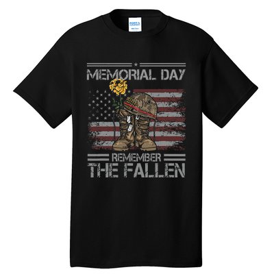 Memorial Day Remember The Fallen Veteran Military Vintage Tall T-Shirt