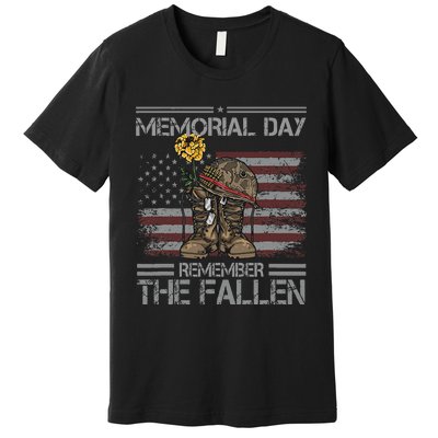 Memorial Day Remember The Fallen Veteran Military Vintage Premium T-Shirt