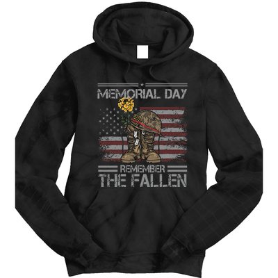 Memorial Day Remember The Fallen Veteran Military Vintage Tie Dye Hoodie