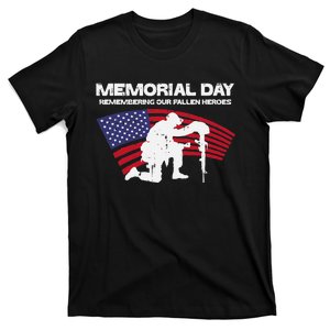 Memorial Day Remembering Our Fallen Heroes US Flag Patriotic T-Shirt