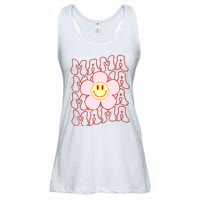 Mother Day Retro Happy Face Mama Groovy Daisy Flower Smile Face Trendy Ladies Essential Flowy Tank