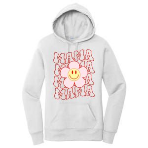 Mother Day Retro Happy Face Mama Groovy Daisy Flower Smile Face Trendy Women's Pullover Hoodie