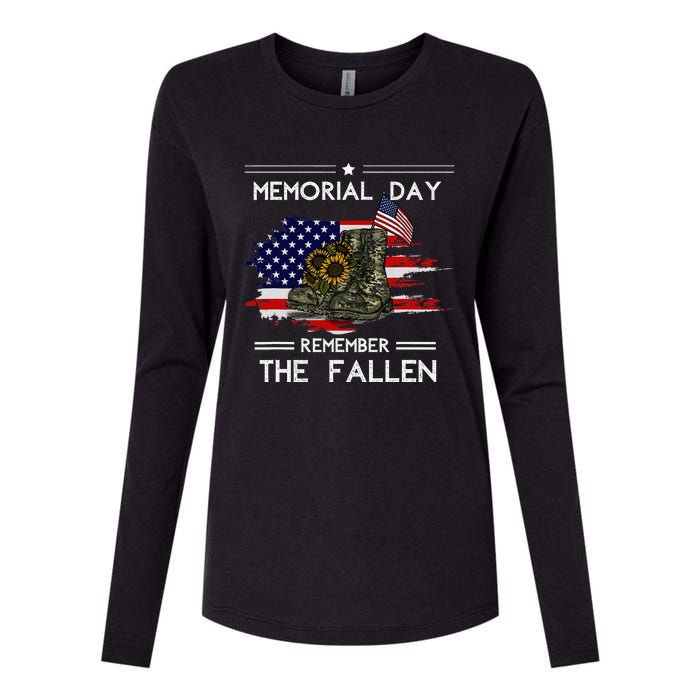 Memorial Day Remember The Fallen Veteran Military Womens Cotton Relaxed Long Sleeve T-Shirt