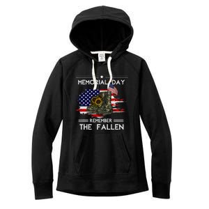 Memorial Day Remember The Fallen Veteran Military Women's Fleece Hoodie