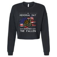 Memorial Day Remember The Fallen Veteran Military Cropped Pullover Crew