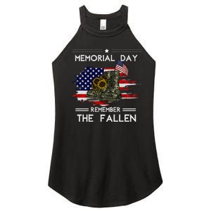 Memorial Day Remember The Fallen Veteran Military Women's Perfect Tri Rocker Tank