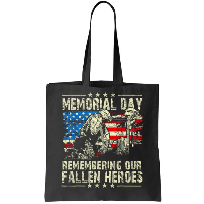 Memorial Day Remember The Fallen Veteran Military Vintage Tote Bag