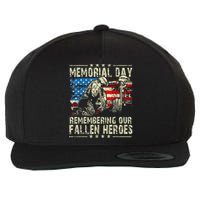 Memorial Day Remember The Fallen Veteran Military Vintage Wool Snapback Cap