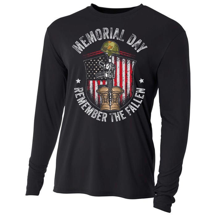 Memorial Day Remember The Fallen Veterans Day Veteran Cooling Performance Long Sleeve Crew