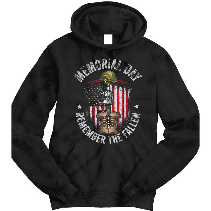 Memorial Day Remember The Fallen Veterans Day Veteran Tie Dye Hoodie