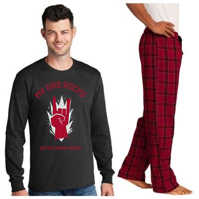 My Dad Rocks Better Than Yours Funny Gift Long Sleeve Pajama Set