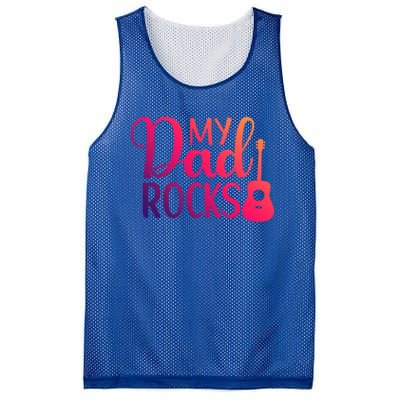 My Dad Rocks Guitar Gift Mesh Reversible Basketball Jersey Tank