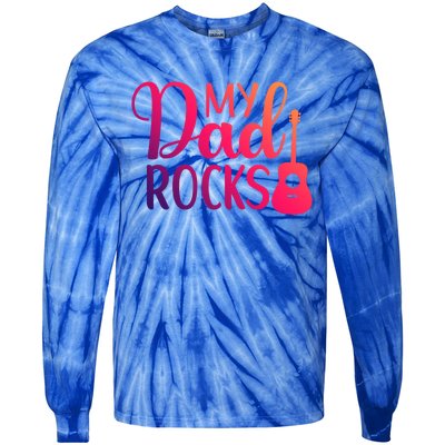 My Dad Rocks Guitar Gift Tie-Dye Long Sleeve Shirt