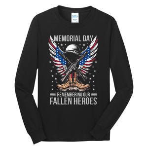 Memorial Day Remember The Fallen Veteran Military Tall Long Sleeve T-Shirt