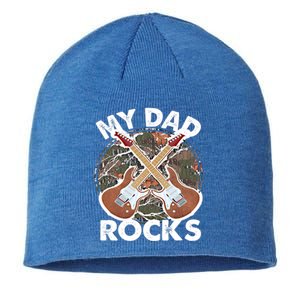 My Dad Rocks Rocker Father Rock And Roll Papa Daddy Music Meaningful Gift Sustainable Beanie