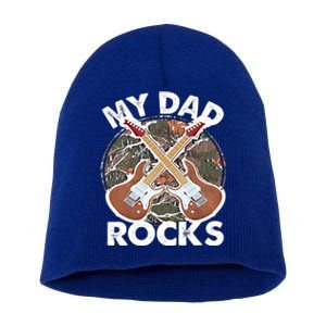 My Dad Rocks Rocker Father Rock And Roll Papa Daddy Music Meaningful Gift Short Acrylic Beanie